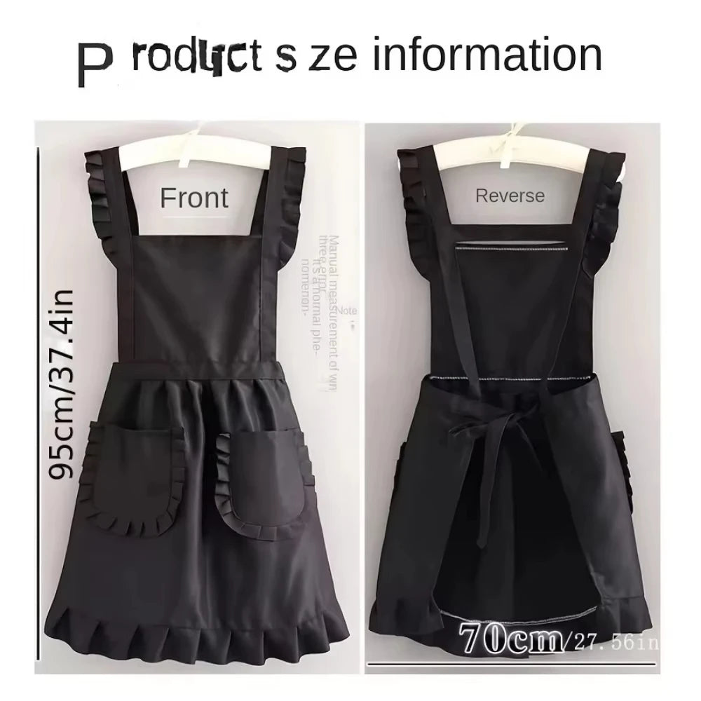 2026 1Pcs Cute Korean Style Apron Female Nail Shop Kitchen Coffee Overalls Home Cooking Cleaning Sleeveless Apron