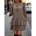 Autumn Women's Print Dress New Fahsion Elegant Casual Long Sleeve Loose Office Holiday Party Mini Dresses For Women Robe Femme