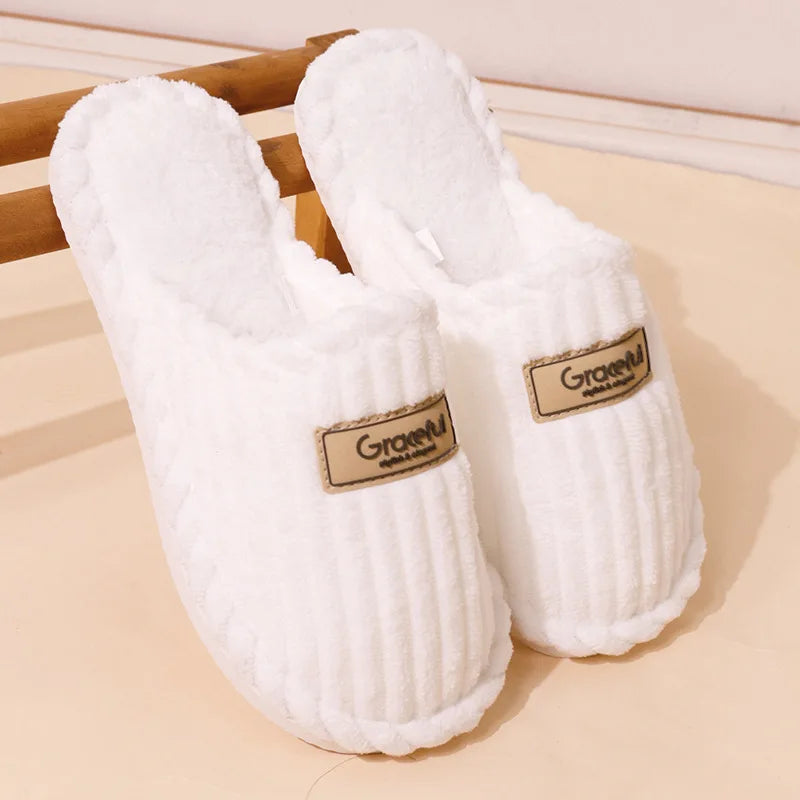 Women's Soft Sole Comfy House Slippers Lightweight Warm Plush Winter Slippers for Women Indoor Non Slip Corduroy Slip On Shoes