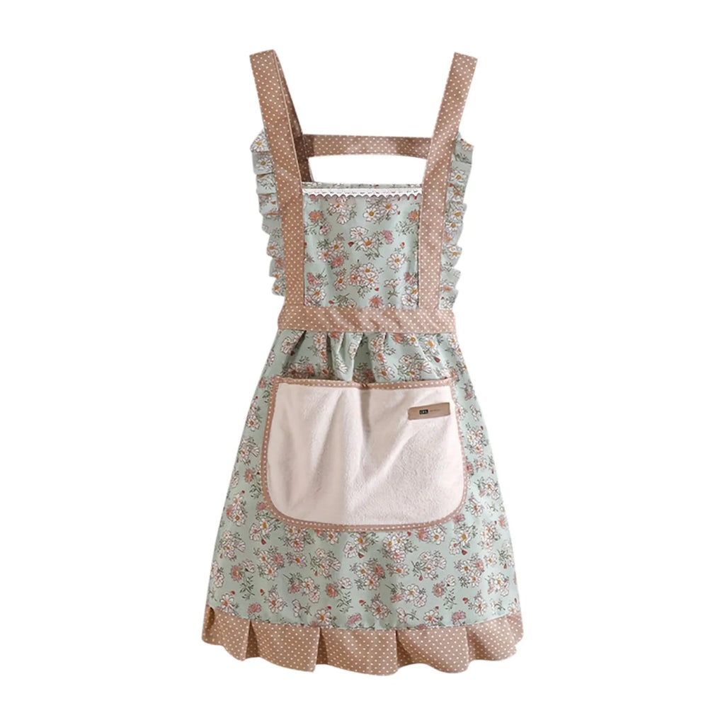 New florist Literary artist Retro Medieval Cotton Linen Aprons For Woman Dress Flower Shop Smock Hairdresser Garden Overal
