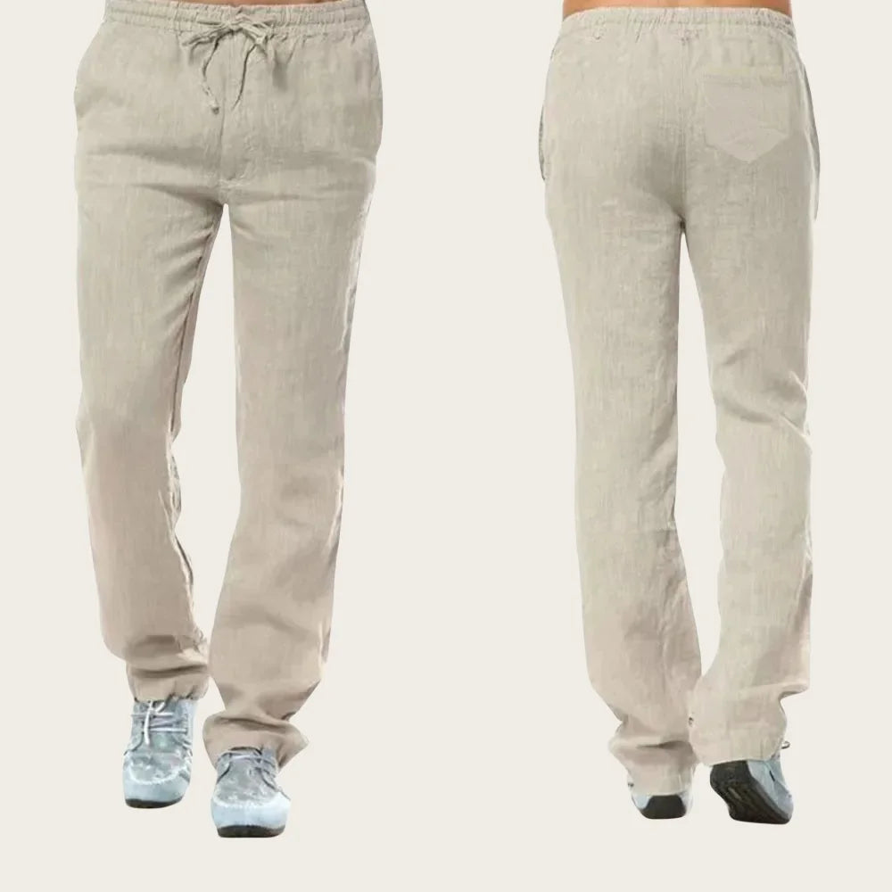 Boho Cotton Linen Pants for Men New Summer Lightweight Loose Fit Casual Sweatpants for Walking Jogger Trousers Work