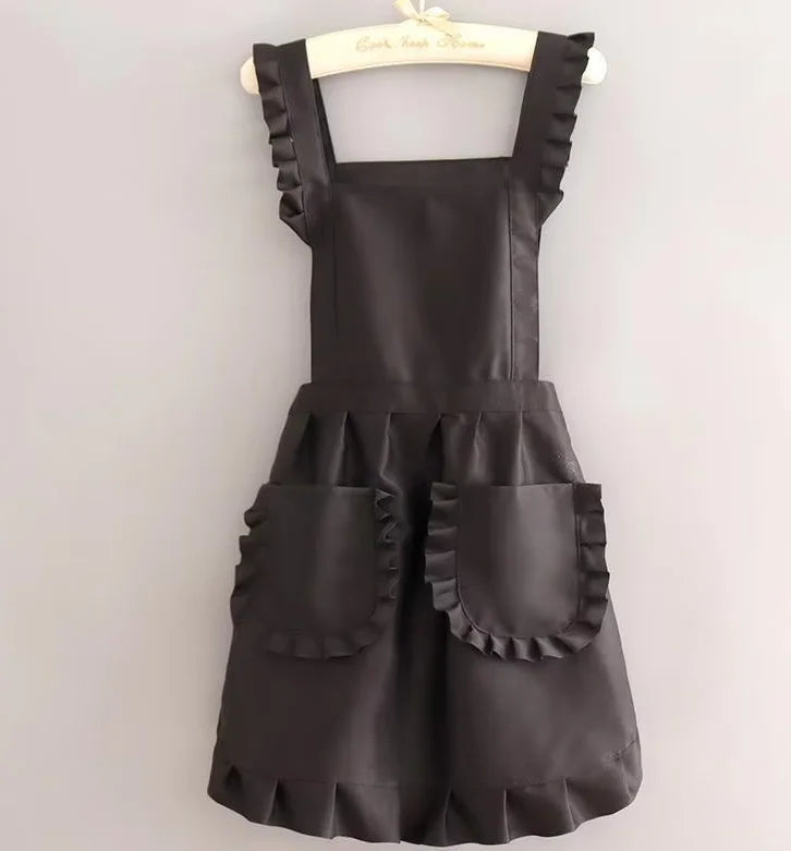2026 1Pcs Cute Korean Style Apron Female Nail Shop Kitchen Coffee Overalls Home Cooking Cleaning Sleeveless Apron