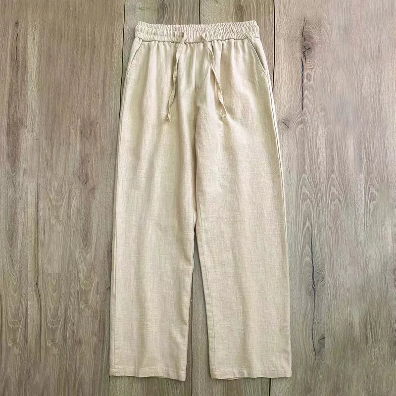Boho Cotton Linen Pants for Men New Summer Lightweight Loose Fit Casual Sweatpants for Walking Jogger Trousers Work